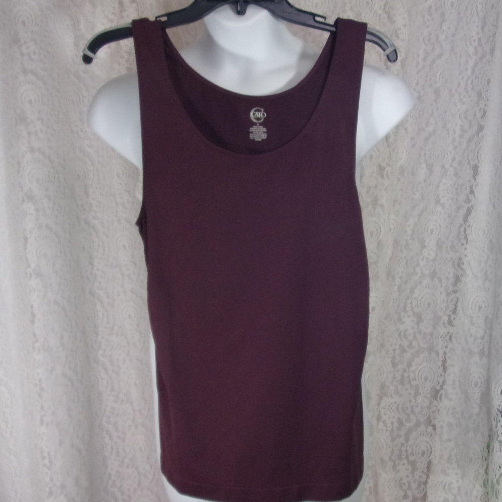 Cato Elderberry Wine colored Stretch Tank Top Size L NWT